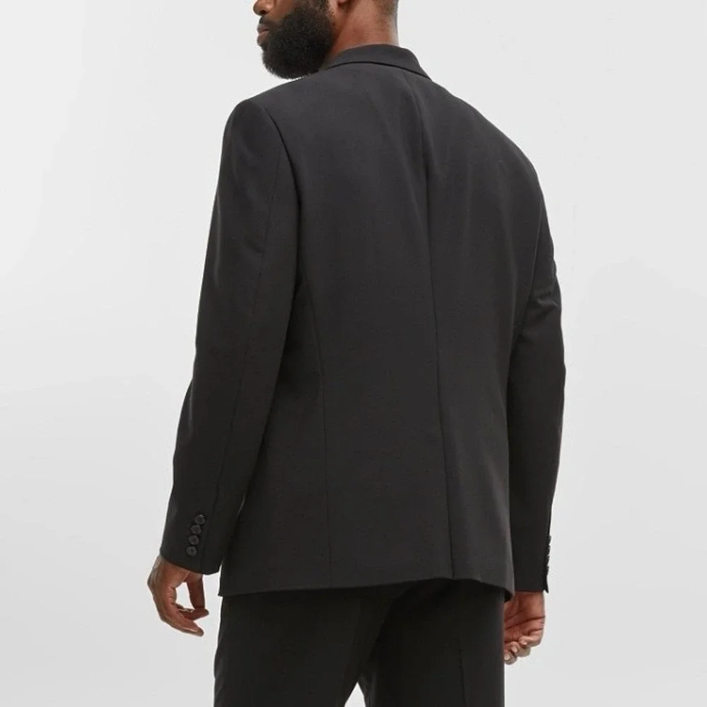 Mode of One Single Vested Men's Blazer, 3-Button, Color Black,‎ Size Large